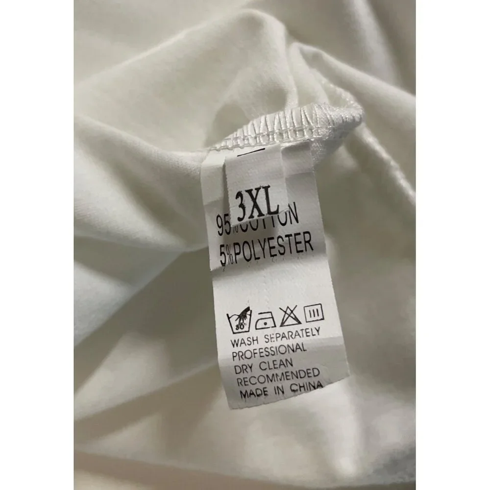 Cellabie White Multicolor Floral Fringe Half Sleeve Jersey Top Womens Size 3XL - Picture 7 of 8